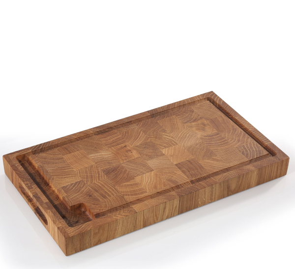Hackblock, Eiche Stirnholz 45 x 25 x 4 cm v